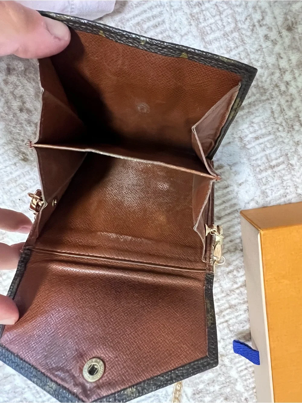 Louis Vuitton Brown Monogram Mini Crossbody with Gold Chain